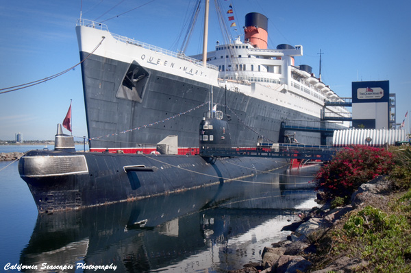 Queen Mary and Scorpion Submarine.